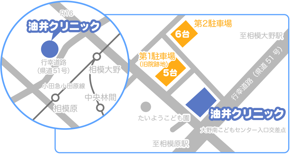 相模大野・東林間の油井クリニックのアクセス地図